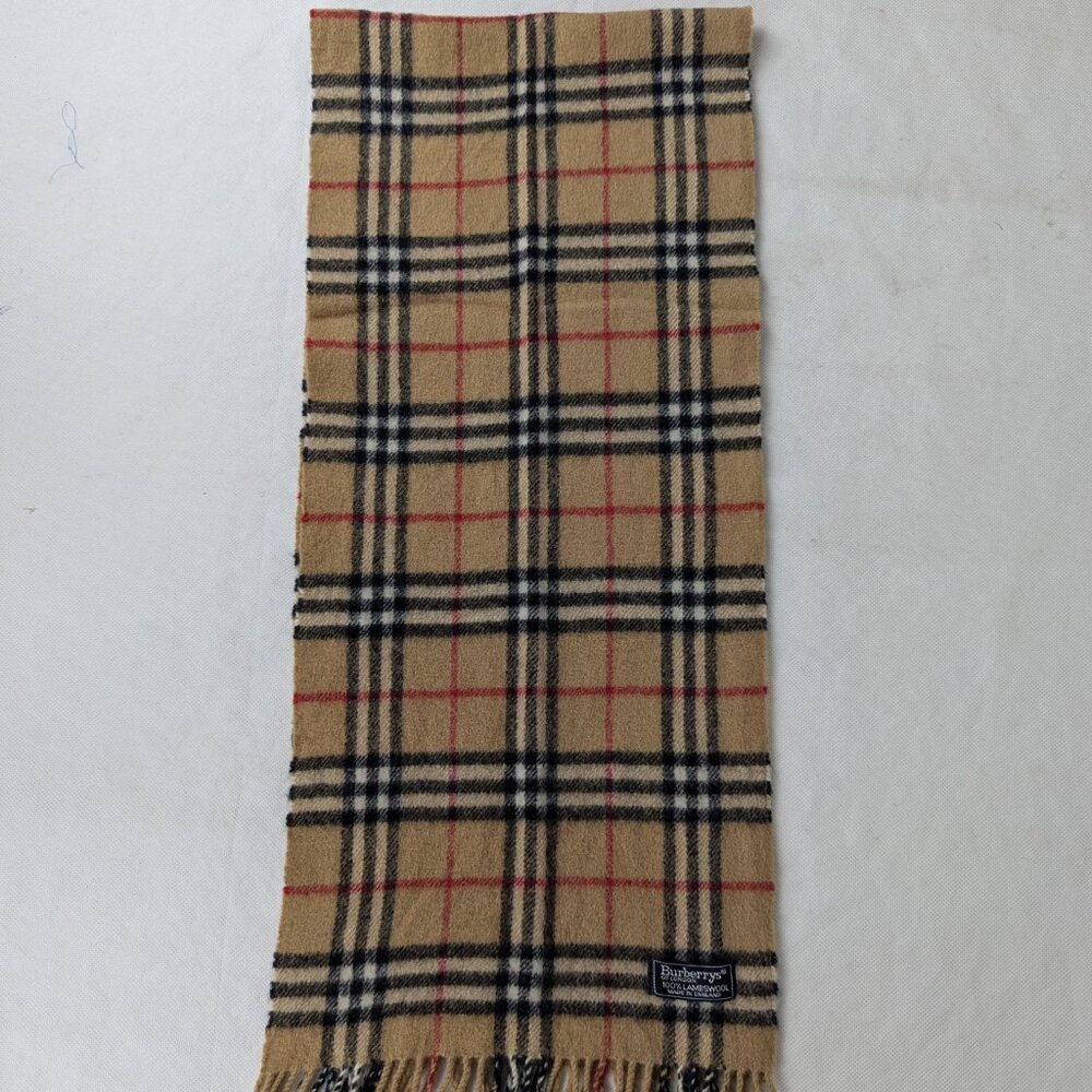 BURBERRY Lambswool Nova Check Scarf – Beige Plaid – LUXURY STYLE – FAST - Picture 4 of 6